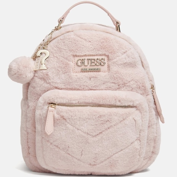 Guess Handbags - New Guess Blush Faux Fur Backpack